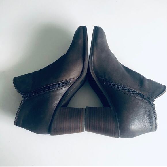 Lucky Brand 'Pincah 2' Women's 8.5 Boho Brown Leather Bootie Ankle Boot Beaded - Picture 4 of 13